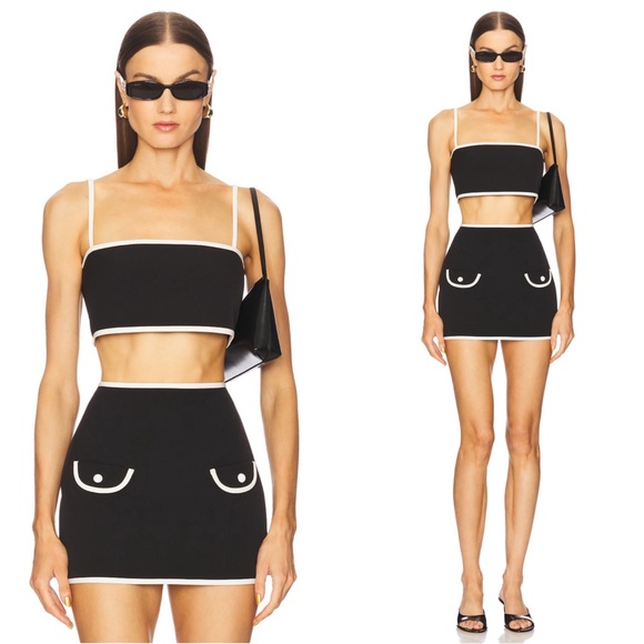 ALEXIS Simi Black and White Crop Top Size XS - Picture 2 of 7